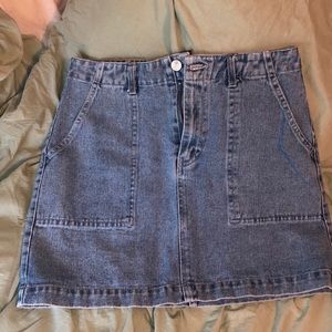 high waisted denim skirt